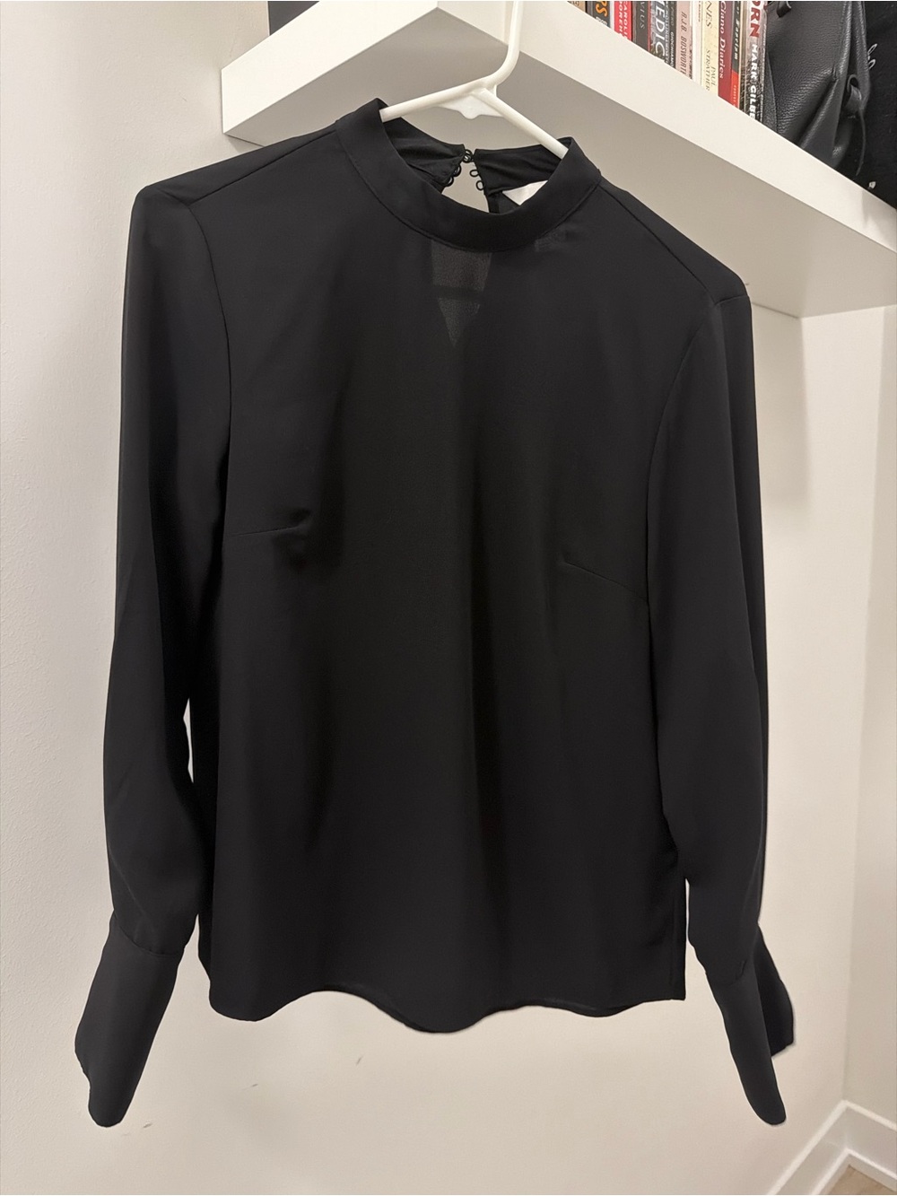 H&M Black Mock-Neck Long-Sleeve Women's Top